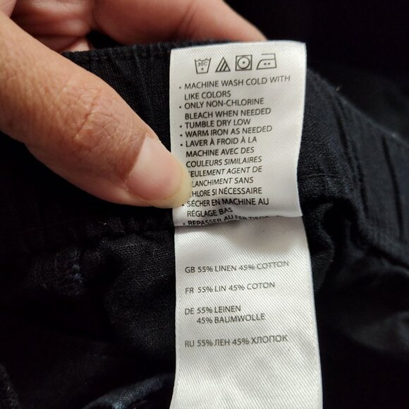 Oak Hill Men Black Casual Drawstring Shorts Elastic Waist Size 5XL Linen Blend - Picture 7 of 12